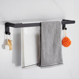 Towel Hanger Wall Mounted Towel Rack Bathroom Space Aluminum Black Grey Towel Bar Rail Towel Holder  Bathroom Accessories