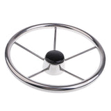 Boat Stainless Steel 13-1/2'' Steering Wheel 5 Spoke 25 Degree Marine Yacht