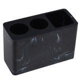 3 Compartments Bathroom Toothbrush Stand Resin Marbled Grain Toothpaste Holder