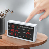 5 in 1 Detector LED CO CO2 HCHO Temperature Humidity Monitoring Home Desktop High Precisions Quick Detect Air Quality Detector