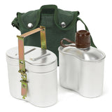 Outdoor Canteen Camping Cup Portable Aluminum Canteen Set with Cup Outdoor Camping Cookware Mess for Hiking Backpacking Picnic