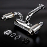 CNC Metal 2X Twin Exhaust Pipe With Muffler For 1/5 HPI Rovan Baja 5B 5T 5SC RC