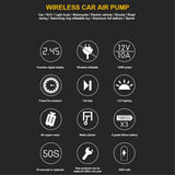 Tire Inflator Air Compressor for Car Tire Cordless Car Tire Pump Digital Pressure Gauge Auto Shut Off for Bicycles