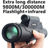 Extra Long 9800M/300000M Compass Flashlight Angle Monocular Telescope Laser Outdoor Hiking Travel Portable Telescope Fashion Acc