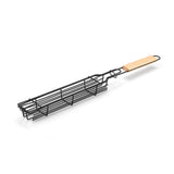 Portable Camping BBQ Grilling Basket Charcoal Grill Outdoor Grill Tool Picnic Portable Wood Handle Roasting Meat Accessories