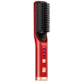 Rechargeable Hair Straightening Iron Temperature Control Electric Hair Brush Straightener Comb Curling Brush Styling Hairstyle