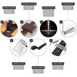 Guitar Repairing Cleaning Tools Set Stringed Instrument Fretboard Maintenance Tools Bag for Electric Acoustic Guitar Ukulele