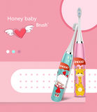 Dropshiping W9 Kids Electric Toothbrush Cartoon Pattern Double-sided Waterproof Tooth Brush Oral Cleaning for Kids Free shipping