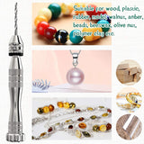 Pin Vise Hand Drill ,With 24 Pieces Twist Drill Bits and 100 Pieces Eye Screw Pins for Resin Wood Keychain Making