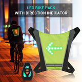 LED Turn Signal Bike Pack Reflective Vest Backpack w Direction Indicator Safety LED Backpack Wireless RC Sports Vest Riding Bag