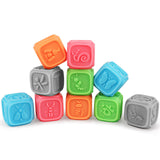 12pcs Baby Toy Silicone Building Blocks Toddler 3D Hand Grasp Cube Training Toy Newborn Molars Education Tactile Perception Toy