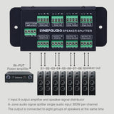 1 In 8 Out Speaker Selector Switch Audio Signal Switcher Power Splitter Box 8-Zone Sound Source Signal Distribution Panel