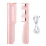Electric Hair Straightening Brush Rotating 2 in 1 Professional Mini Hair Straightener Curler Smoothing Comb Iron for Hair Styler