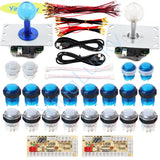 2 players joysticks kit with LED Arcade joystick 5V led buttons USB code control board for game console