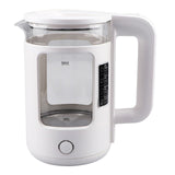 Electric Kettle with Upgraded Stainless Steel Heating Plate and Inner Lid, Wide Opening Glass Tea Kettle, 2L Black/White
