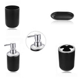 4pcs Bathroom Accessories Set Liquid Bottle Soap Dish Tumbler Toothbrush Holder Shower Space Saving Hotel Gift Home Anti Slip