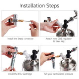 3.6L Growler Tap Kit,Pressurized Mini Beer Keg,Stainless Steel Barrel &amp;Co2 Regulator &amp;Beer Faucet,Homebrew Beer Dispenser System