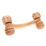 Handheld Wooden 4 Wheels Rollers Massager Body Arm Back Massager