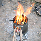 LIXADA  Tiatanium Camping Stove Outdoor Stove Wood Burning Stove Camping Pot Holder Firewood Bracket for Camping Picnic Hiking