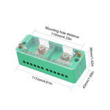 60A 600V Portable Junction Box Household Multifunctional Wire Splitter Wire Terminal Junction Box with 2 Copper Lugs