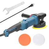 980W Handheld Electric Eccentric Sander 5 Inch Polishing Machine 125mm Disc 6 Variable Speeds DA Polisher with 2 Pads