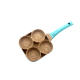 4-hole Omelet Pan Non-stick Burger Eggs Ham PanCake Maker Frying Pans Breakfast Grill wok Cooking Pot No Oil-smoke pan