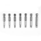 7Pcs/Set Screwdriver Bits 50mm 1/4" Shank S2 Alloy Steel Hex Head   Magnetic Screw Driver Bits T10/T15/T20/T25/T27/T30/T40