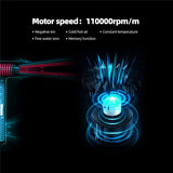 Hair Blower 3 in 1 Professional Negative Ions Blow Dryer Powerful Wind Hot/Cold Hair Dryer with Memory Function EU Plug
