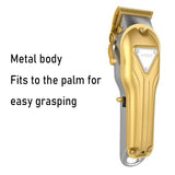 Professional cordless electric hair clipper full metal housing barber hair trimmer rechargeable haircut machine adjustable