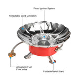 Lixada Windproof Piezo Ignition Gas Stove Outdoor Cooking Gas Burner with Extended Pipe for Camping Picnic BBQ