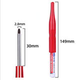 30mm Deep Drill Hole Long Nib Water Resistant Marker Pens Black Blue Red Home Decoration Construction