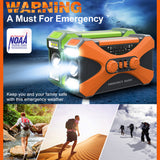 Multifunctional Radio Hand Crank Dynamo Solar Powered AM FM NOAA Weather Radio Flashlight 10000mAh Power Bank for Cell Phone