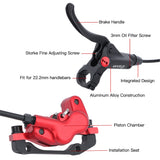 ZOOM MTB Oil Brake Front Rear Calipers Left Right Brake Levers Kit for 22.2mm Mountain Bikes Handlebars Bicycle Brake Cable