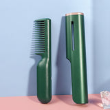 USB Rechargeable Hair Straightening Comb Mini Travel Curling Straight Dual-use Wireless Hair Straightener Brush Fast Heating