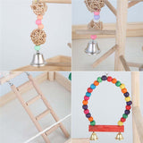 Bird Parrot Swing Climbing Ladder Desktop Stand Toy Wooden Playground Training Perch Platform Bird Cage Grinding Claws Chew Toys