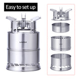 Outdoor Windproof Wood Burning Stove Portable Folding Stainless Steel Camping Stove Cooking Stove Equipment