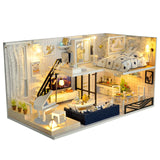 CUTEBEE DIY DollHouse Miniature Doll House With Furniture Kit Wooden House Miniaturas Toys For Children New Year Christmas Gift