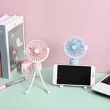 Stroller Fan Mini Portable Fan LED Light Camping USB Rechargeable Fan With Flexible Tripod Mini Handheld Fan
