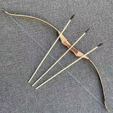 Wooden Bow Set for Kids Beginners with 3 Safe Arrows 1pcs Quiver Youth Traditional Bow Archery Set Children Practice Toy Gift