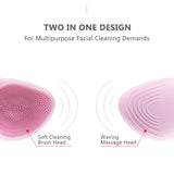 Electric Silicone Facial Cleansing Brush Waterproof Pore Deep Cleaning Skincare Massager Blackhead Remover Face Washing Brush