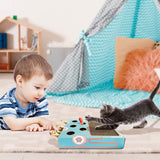 2022 New Cat Toy Chase Hunt Mouse Cat Game Box 3 in 1 with Scratcher Funny Cat Stick Cat Hit Gophers Interactive Maze Tease Toy