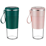 2 Pcs Mini Juicer Blender, USB Rechargeable Small Single Serve Fruit Mixer For Shakes And Baby Food Green &amp; Pink