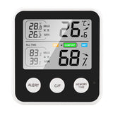 Electronic Digital Temperature Humidity Meter Indoor Outdoor Thermometer Hygrometer Weather Station Clock