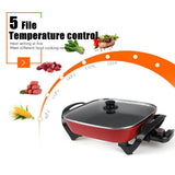 6L 1600W Electric Hot Pot Frying Pan Multicooker Aluminum Alloy Non Stick Electric Skillets Cooking Soup Pots Food Steamer