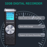 Digital Voice Recorder Audio Sound Recorder Portable MP3 Recorder for Meeting Lecture Voice Activated Recorder