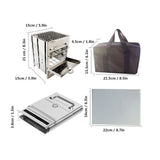 Camping Wood Stove Stainless Steel Foldable Mini Charcoal Grill Outdoor Stove Barbecue Grill for Camping Garden Outdoor Picnic