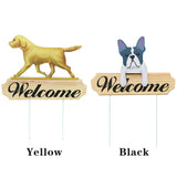 Smooth Dog Ornament Shop Window Garden Decor Craft Grassland Card Ground Insert Convenient Wooden Lightweight Door Sign For Yard