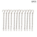 12pcs Balcony Holder With Clips Hooks Lanterns Hanging Basket Chain Home Decor Flower Pot Indoor Outdoor Wind Chimes Bird Cage