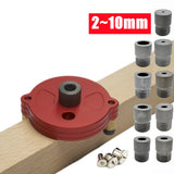 2-10mm Alloy Dowel Jig Vertical Self-centering Pocket Hole Jig Wood Drilling Guide Locator Template Furniture Jig Carpenter Tool