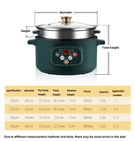 220V Household Electric Frying Pot Non-stick Inner Multi Cooker Portable Cooking Machine Easy Operation
